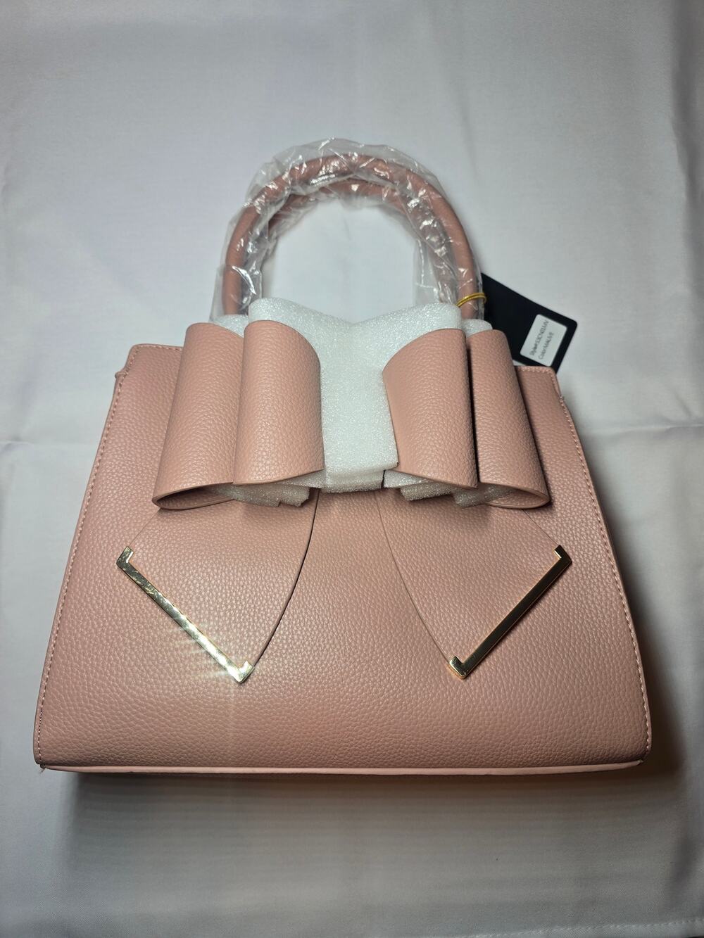 Cresci Mauve Structured Top Handle Satchel Handbag